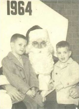 Brian Carden with brother on Santa's lap in 1964